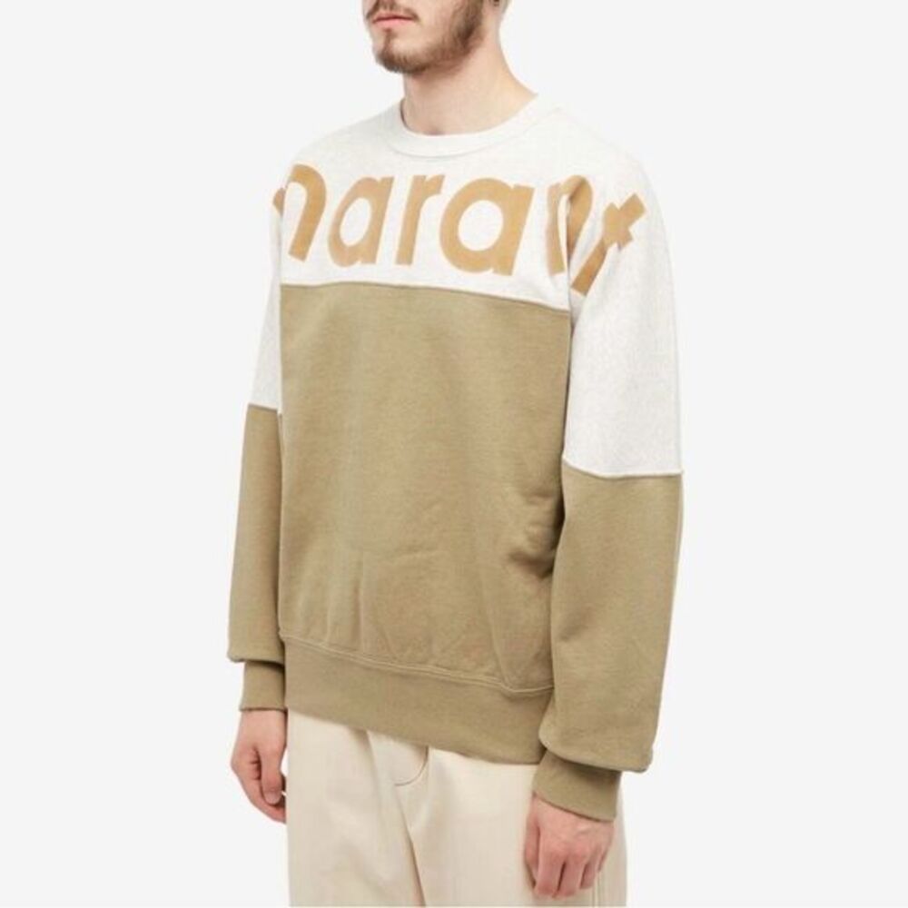 NWT Isabel Marant Men's Howley Colour Block Crew Sweat in Khaki XL Unisex